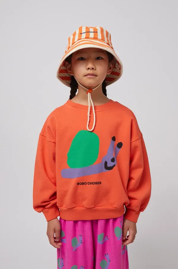 Bobo Choses Otroški pulover Bobo Choses Funny Snail oranžna barva, 125AC031