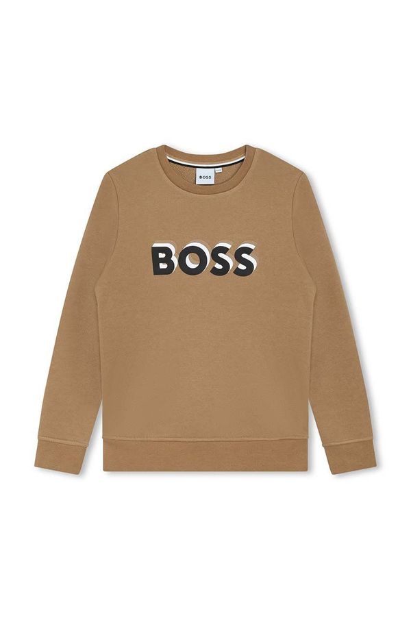 Boss Otroški pulover BOSS bež barva