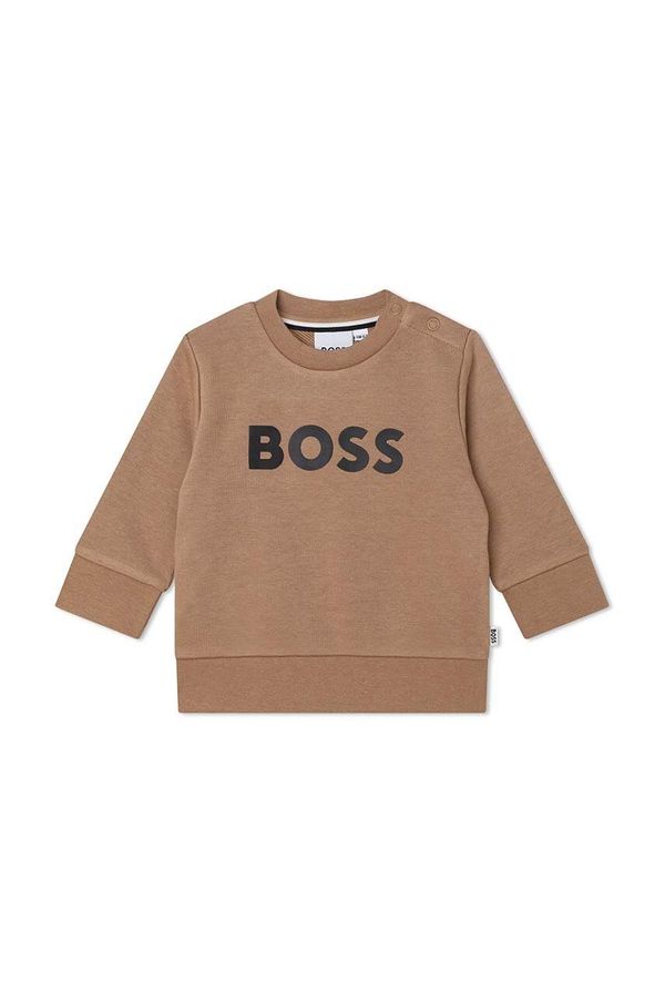 Boss Otroški pulover BOSS bež barva