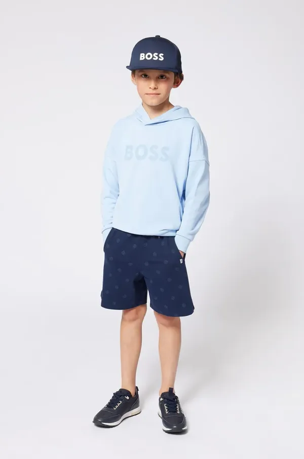 BOSS Otroški pulover BOSS s kapuco, J52028