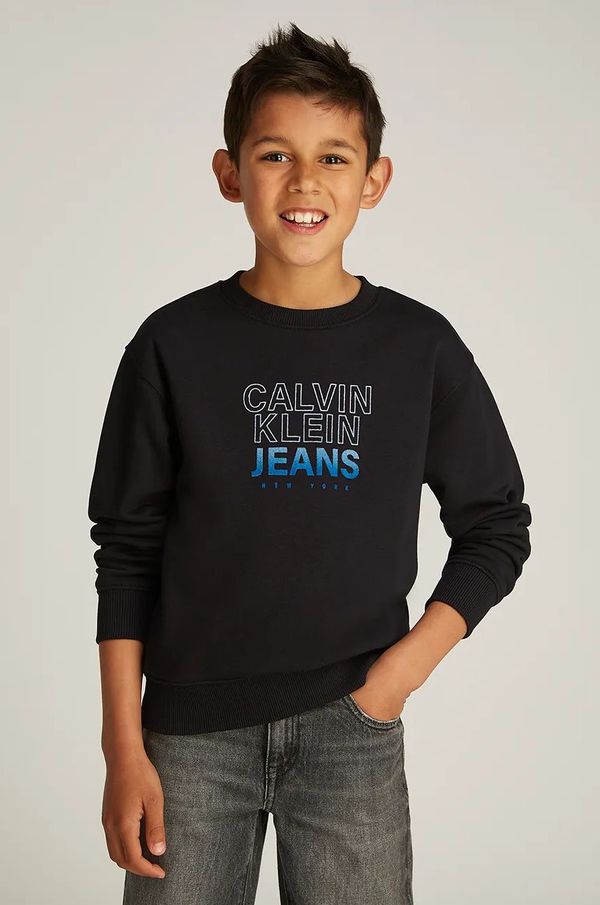 Calvin Klein Jeans Otroški pulover Calvin Klein Jeans 0 črna barva, IB0IB02376