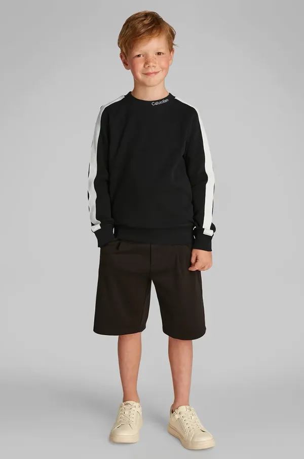 Calvin Klein Jeans Otroški pulover Calvin Klein Jeans črna barva, IB0IB02471