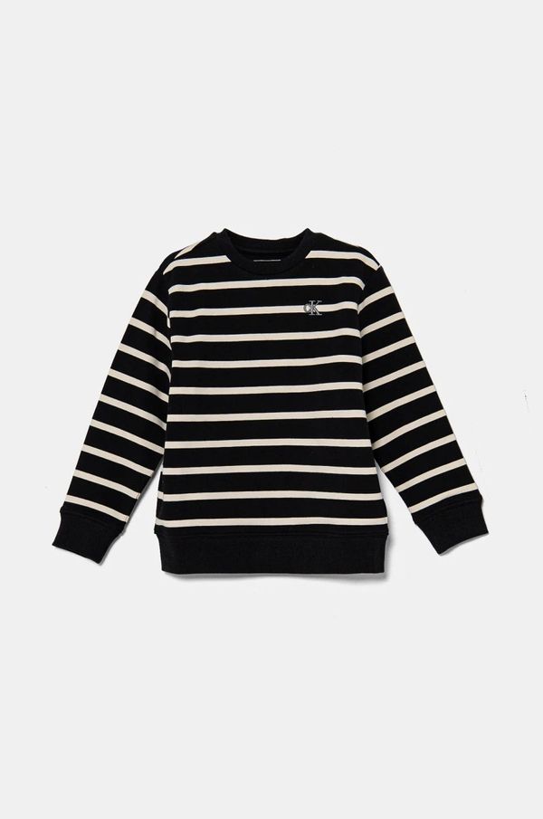 Calvin Klein Jeans Otroški pulover Calvin Klein Jeans črna barva, IN0IN00285