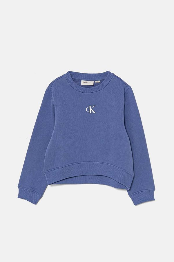 Calvin Klein Jeans Otroški pulover Calvin Klein Jeans vijolična barva, IG0IG02639