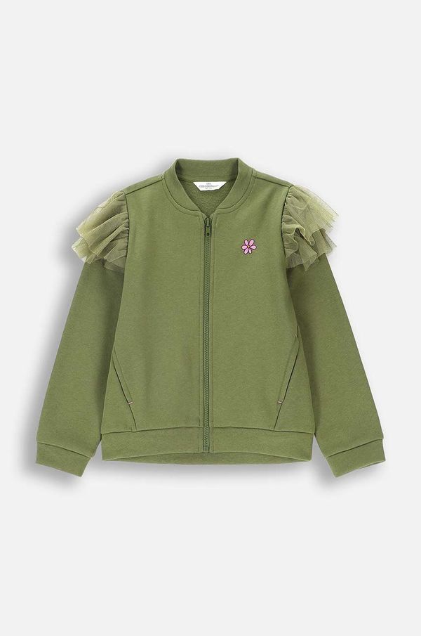 Coccodrillo Otroški pulover Coccodrillo zelena barva, MYSTIC NATURE GIRL KIDS