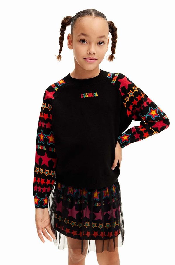 Desigual Otroški pulover Desigual črna barva, 24WGJF05