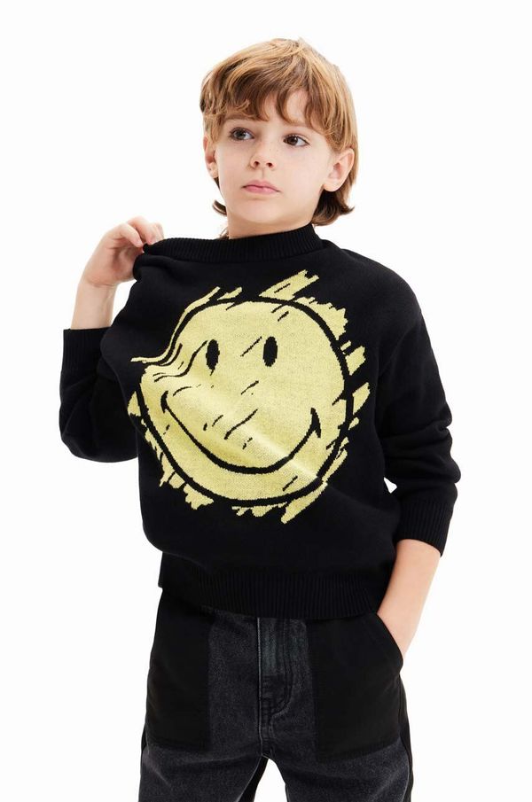 Desigual Otroški pulover Desigual črna barva