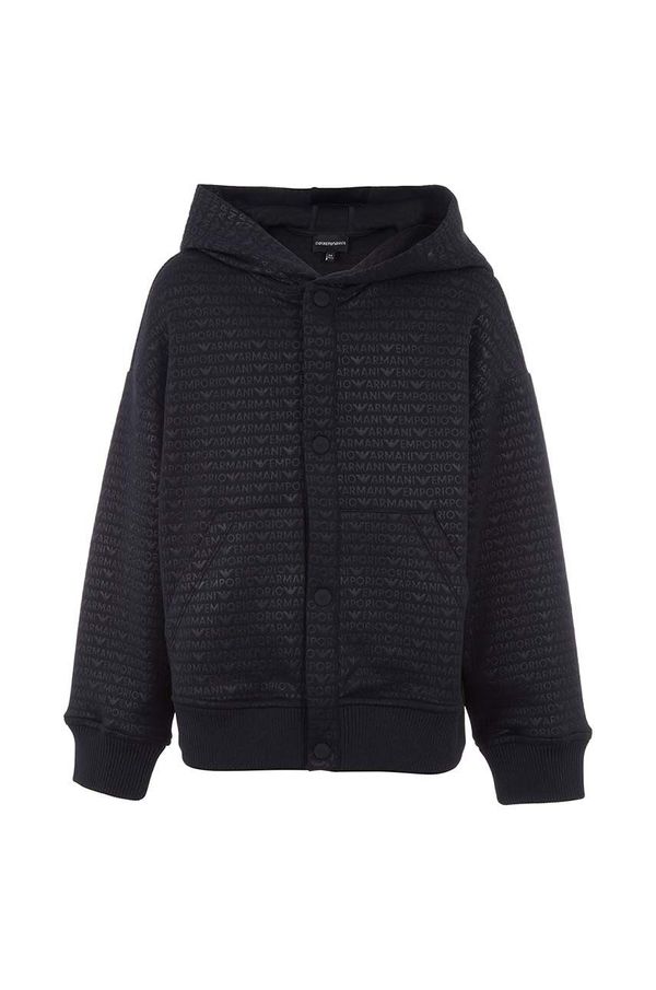 Emporio Armani Otroški pulover Emporio Armani mornarsko modra barva, s kapuco, 6D4BJM 4JHYZ