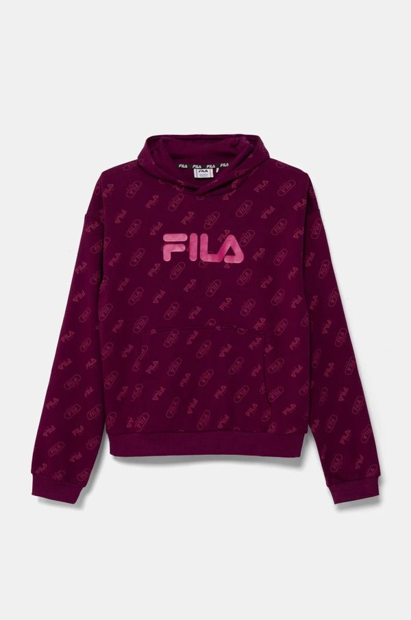 Fila Otroški pulover Fila LOITZ vijolična barva, s kapuco, FAT0576