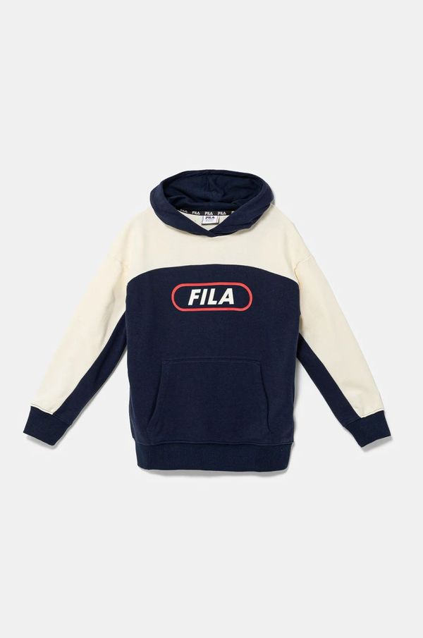 Fila Otroški pulover Fila LUCKA mornarsko modra barva, s kapuco, FAT0567