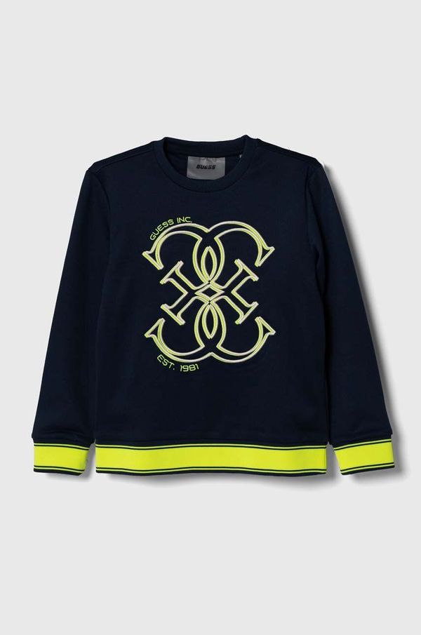 Guess Otroški pulover Guess mornarsko modra barva