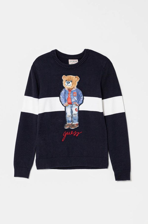 Guess Otroški pulover Guess mornarsko modra barva, L5RR05 Z2ZK2