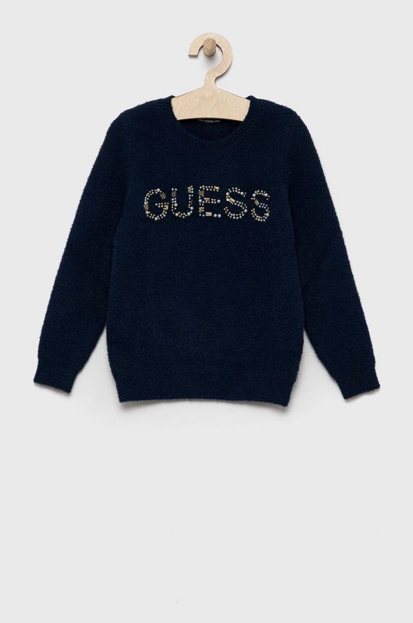 Guess Otroški pulover Guess mornarsko modra barva