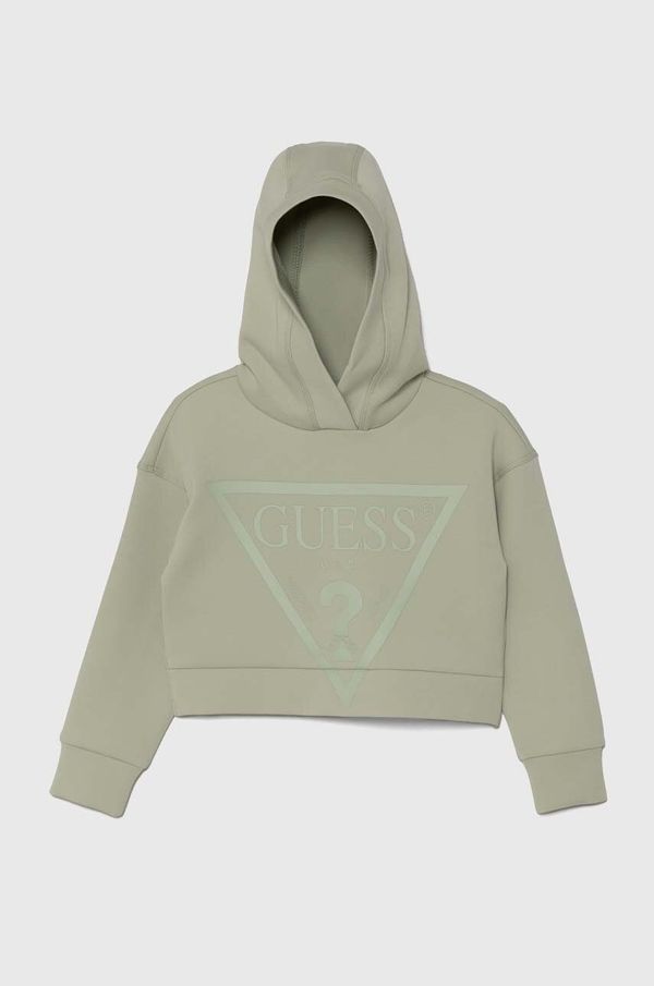 Guess Otroški pulover Guess zelena barva, s kapuco, J2BQ35 FL03S