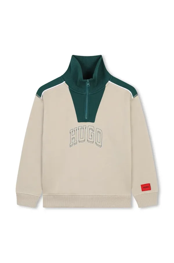 HUGO Otroški pulover HUGO bež barva, G00169