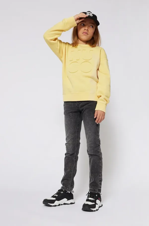 HUGO Otroški pulover HUGO rumena barva, G00353