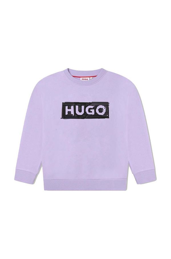 Hugo Otroški pulover HUGO vijolična barva
