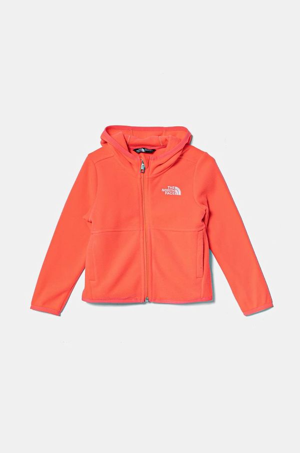 The North Face Otroški pulover iz flisa The North Face GLACIER F/Z HOODIE roza barva, s kapuco, NF0A8B18P2B1