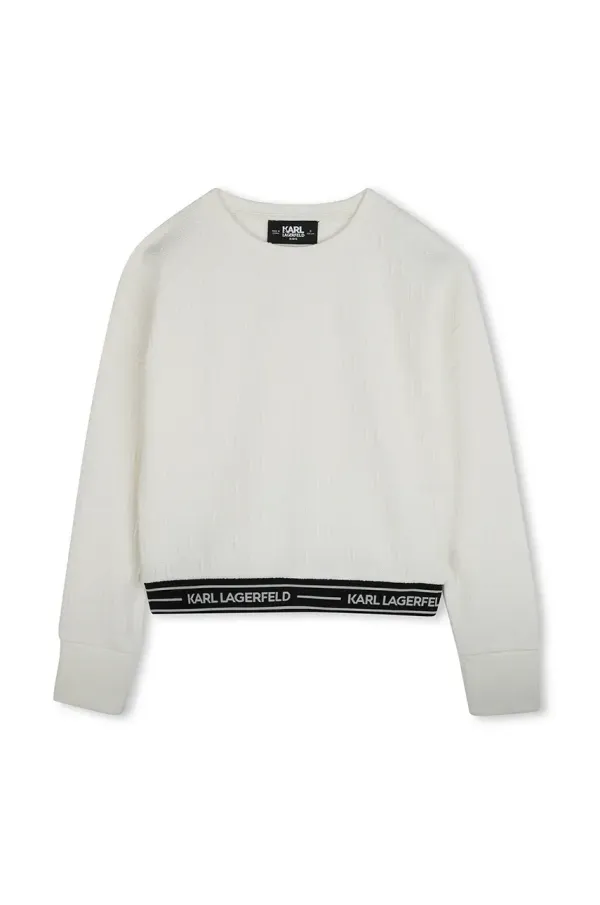 Karl Lagerfeld Otroški pulover Karl Lagerfeld bež barva, Z30471