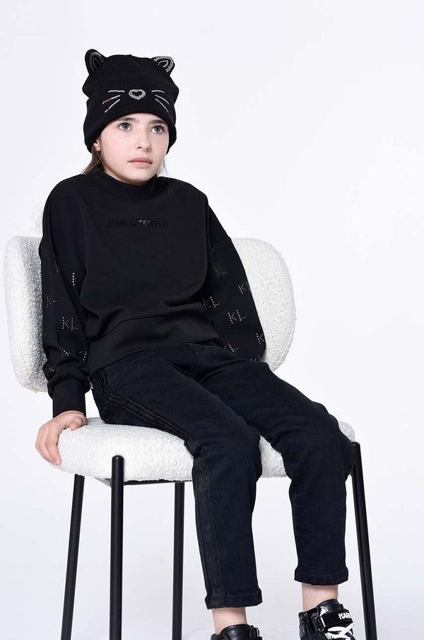 Karl Lagerfeld Otroški pulover Karl Lagerfeld črna barva