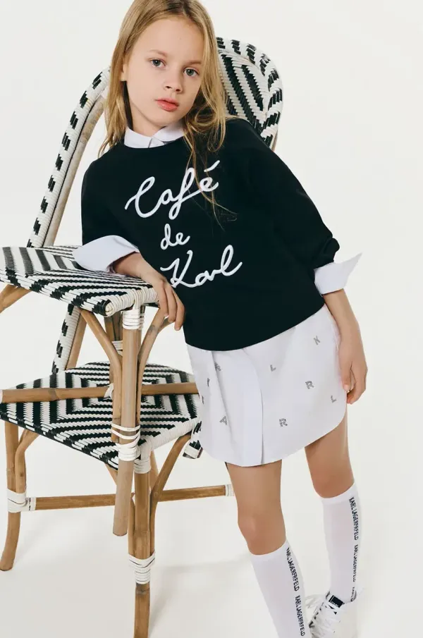 Karl Lagerfeld Otroški pulover Karl Lagerfeld črna barva, Z30473
