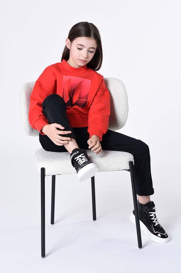 Karl Lagerfeld Otroški pulover Karl Lagerfeld rdeča barva
