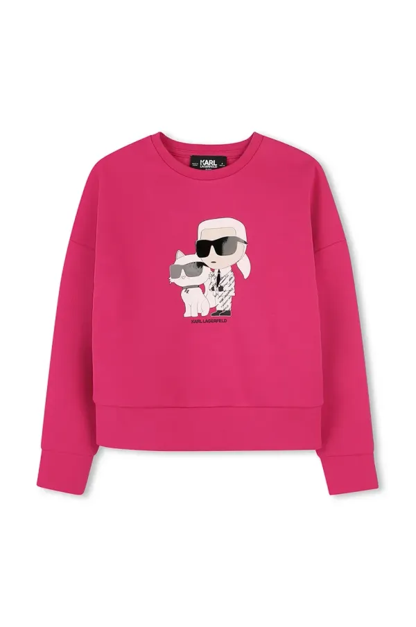 Karl Lagerfeld Otroški pulover Karl Lagerfeld roza barva, Z30472