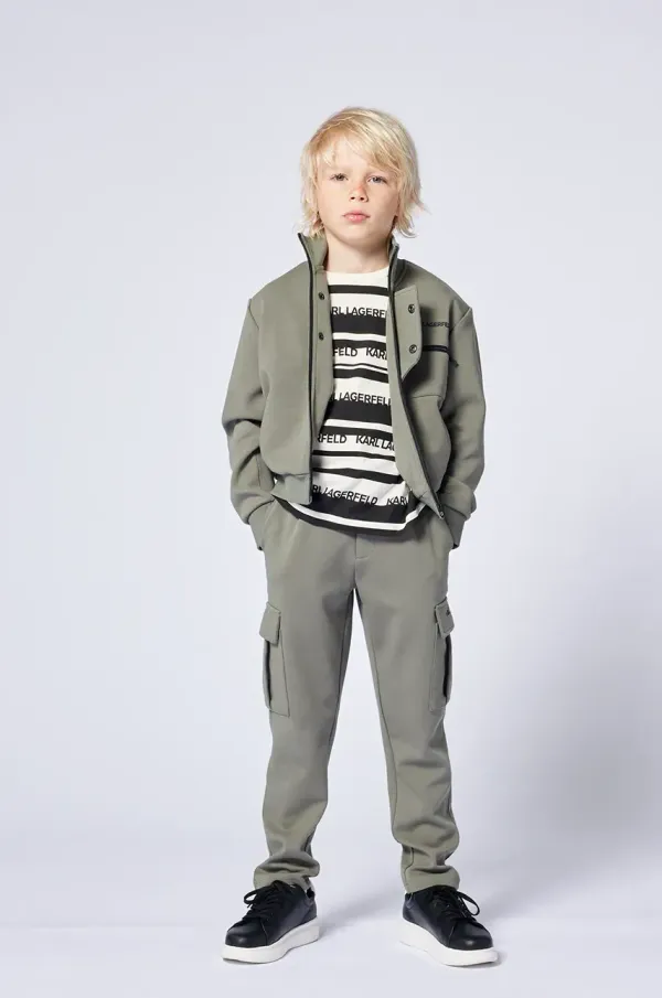 Karl Lagerfeld Otroški pulover Karl Lagerfeld zelena barva, Z30428