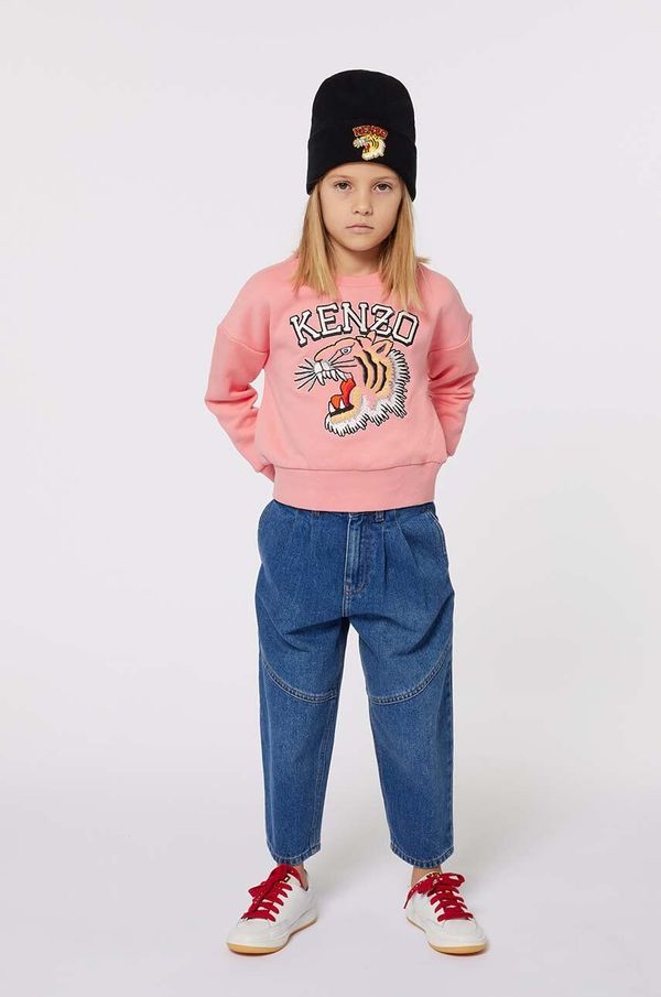 Kenzo kids Otroški pulover Kenzo Kids roza barva, K60692