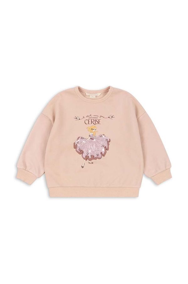 Konges Sløjd Otroški pulover Konges Sløjd LOU GLITTER SWEATSHIRT OCS bež barva, KS101562