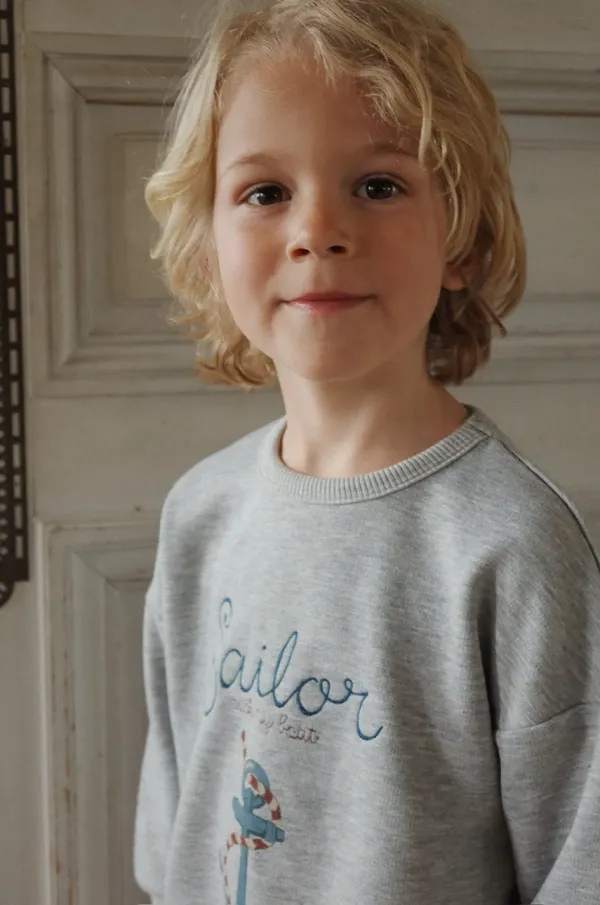 Konges Sløjd Otroški pulover Konges Sløjd LOU SWEAT SHIRT OCS siva barva, KS102592