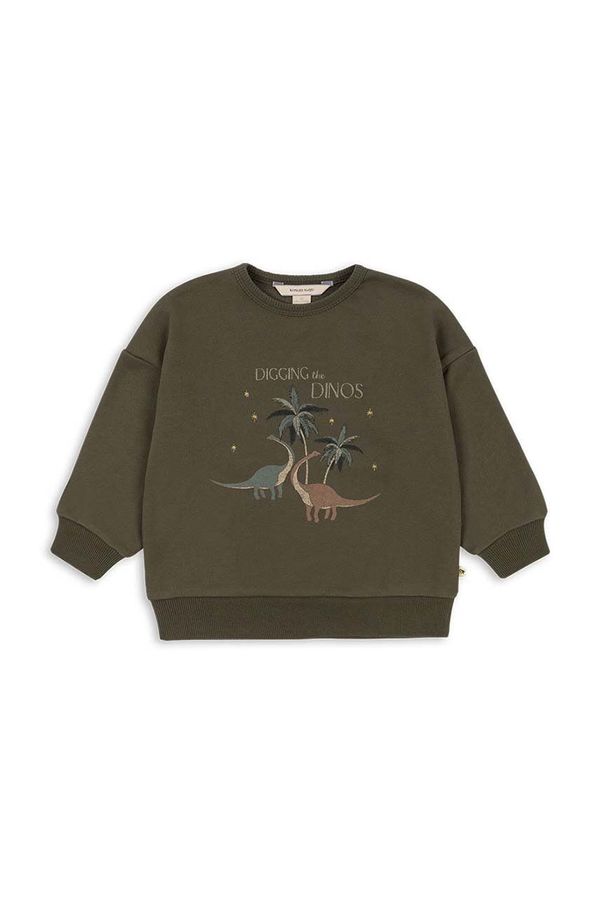 Konges Sløjd Otroški pulover Konges Sløjd LOU SWEATSHIRT OCS zelena barva, KS101568