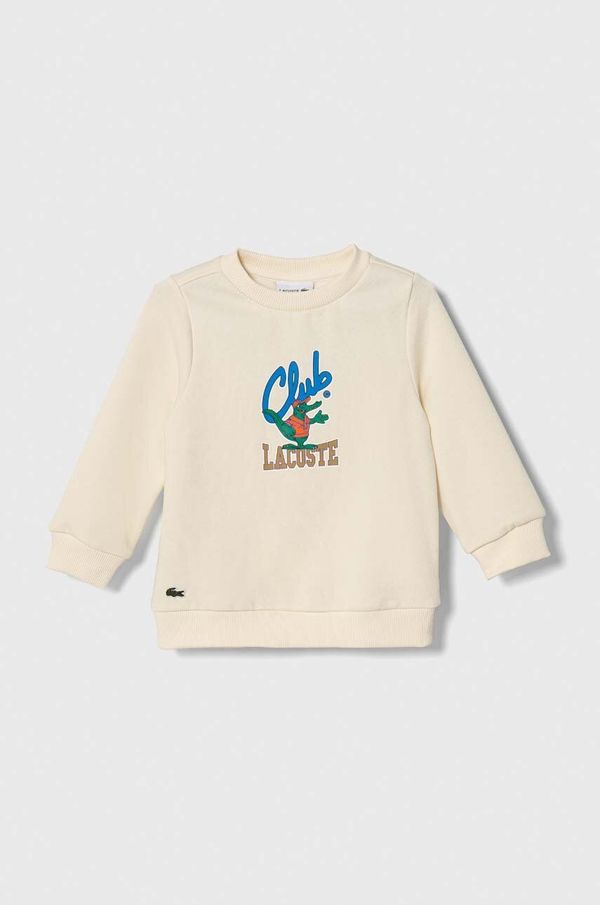Lacoste Otroški pulover Lacoste bež barva