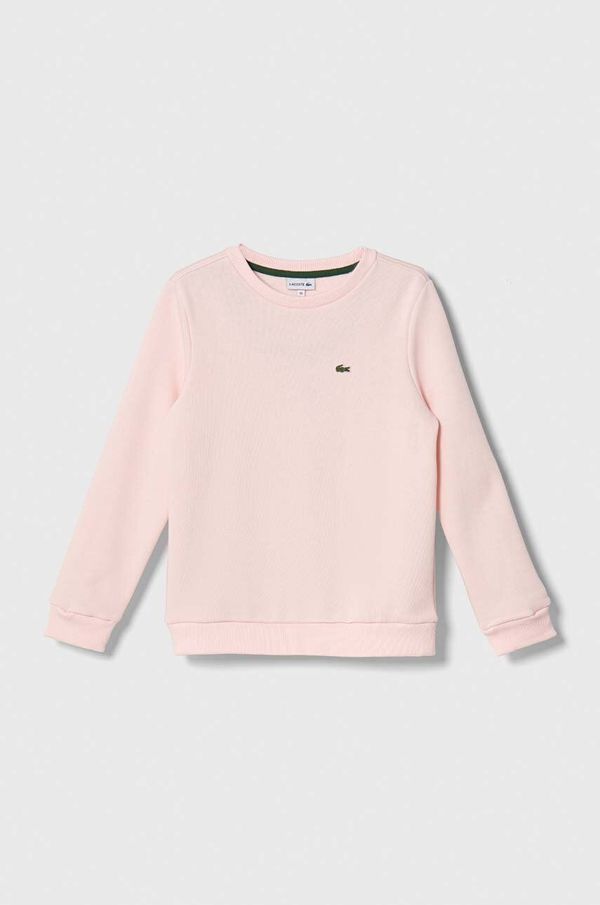 Lacoste Otroški pulover Lacoste roza barva