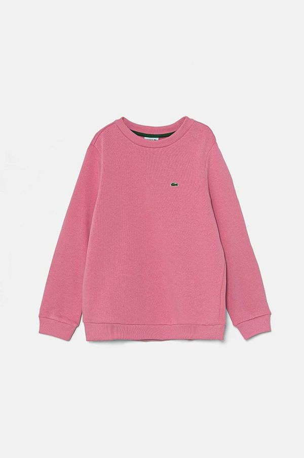 Lacoste Otroški pulover Lacoste roza barva