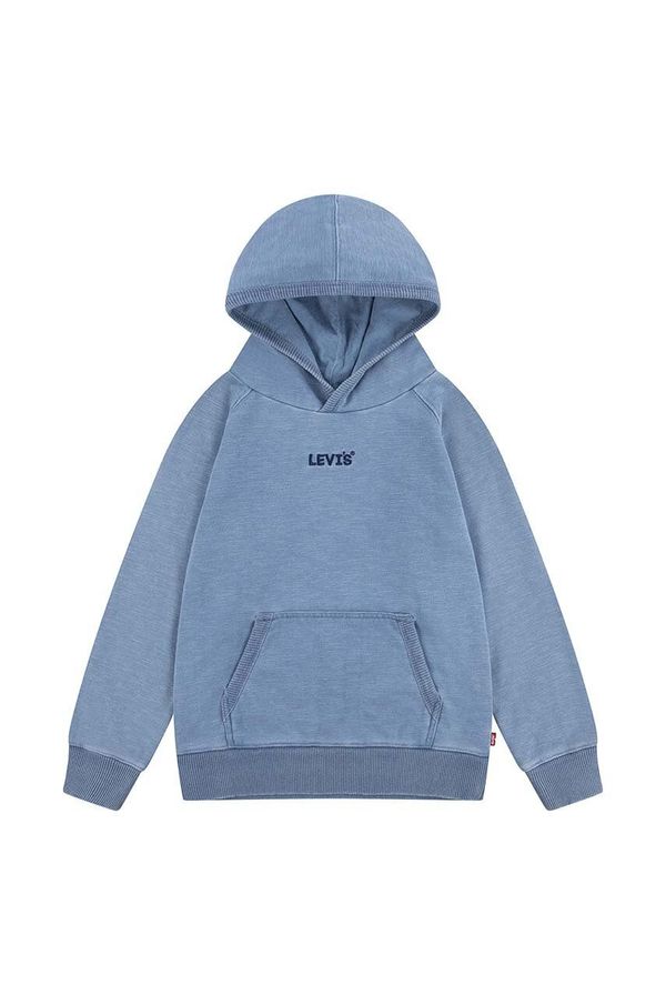 Levi's Otroški pulover Levi's LVB HEADLINE INDIGO HOODIE s kapuco