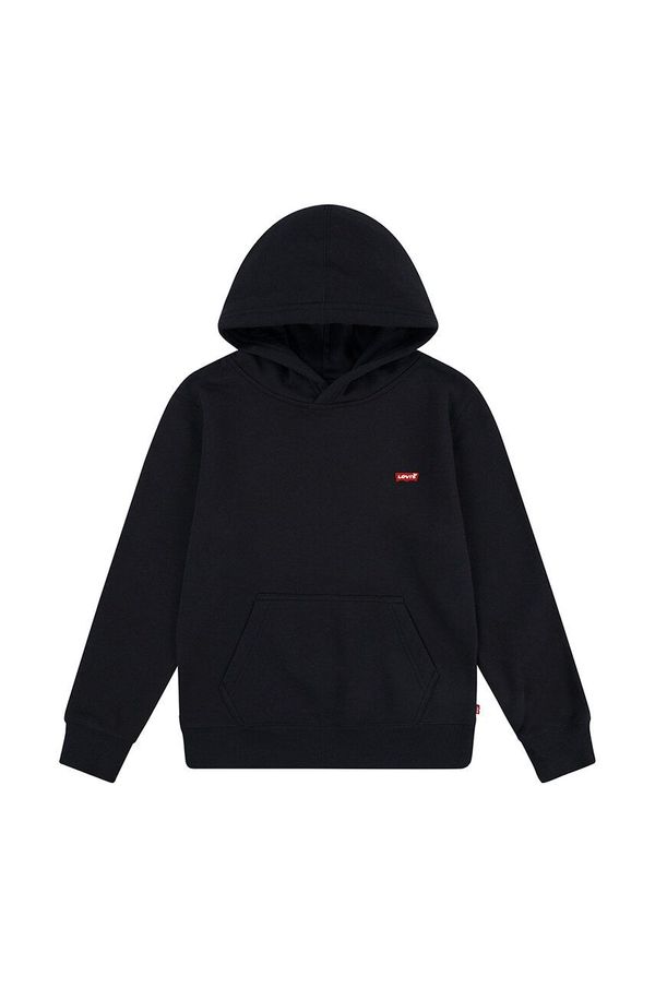 Levi's Otroški pulover Levi's MINI BATWING HOODIE črna barva, s kapuco, 9EL452