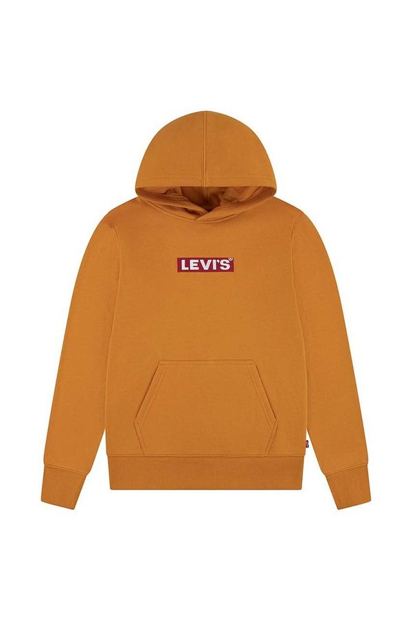 Levi's Otroški pulover Levi's oranžna barva, s kapuco