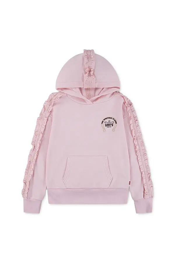 Levi's Otroški pulover Levi's PULLOVER HOODIE WITH RUFFL