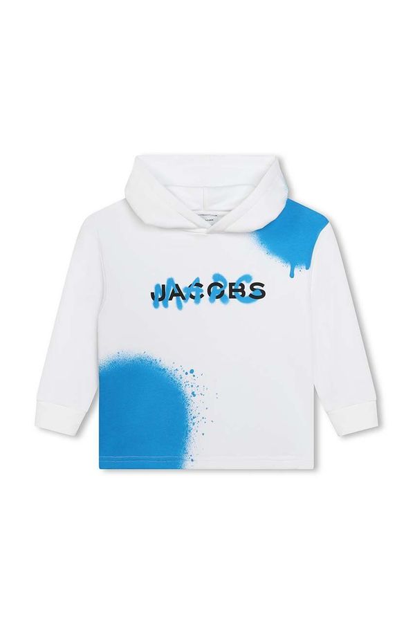 Marc Jacobs Otroški pulover Marc Jacobs bela barva, s kapuco