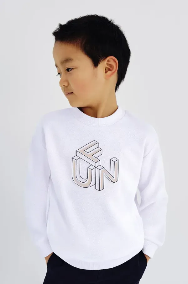 Mayoral Otroški pulover Mayoral bela barva, 3415