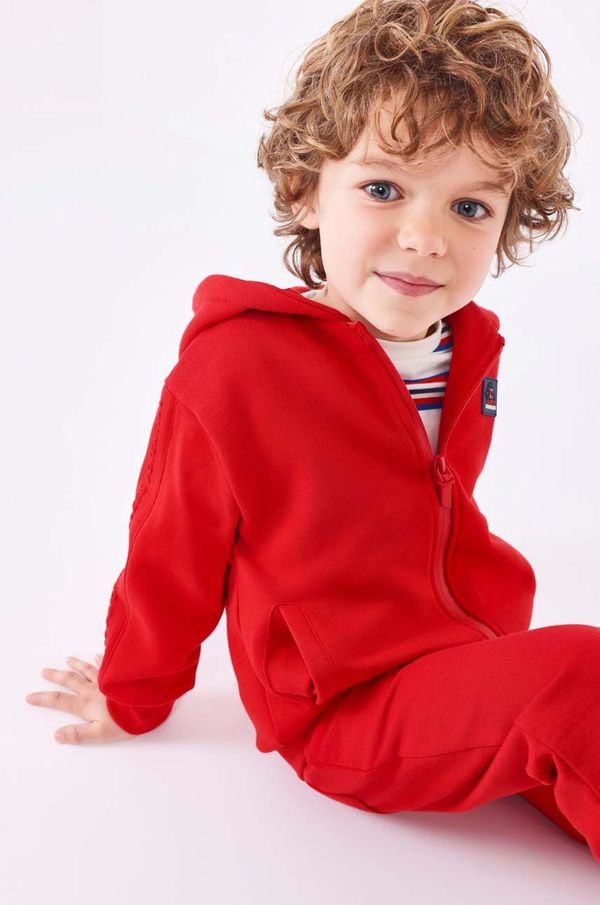 Mayoral Otroški pulover Mayoral rdeča barva, s kapuco