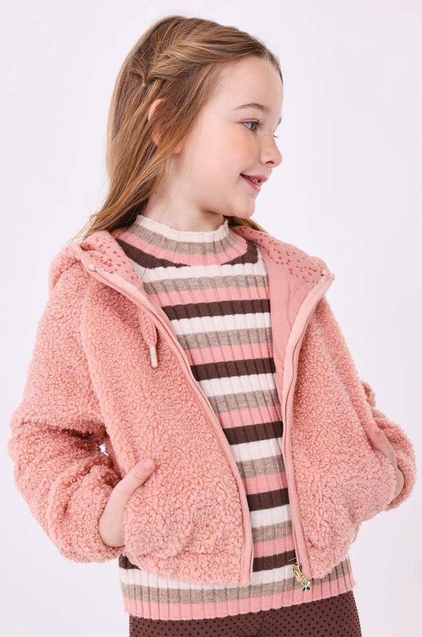 Mayoral Otroški pulover Mayoral roza barva, s kapuco