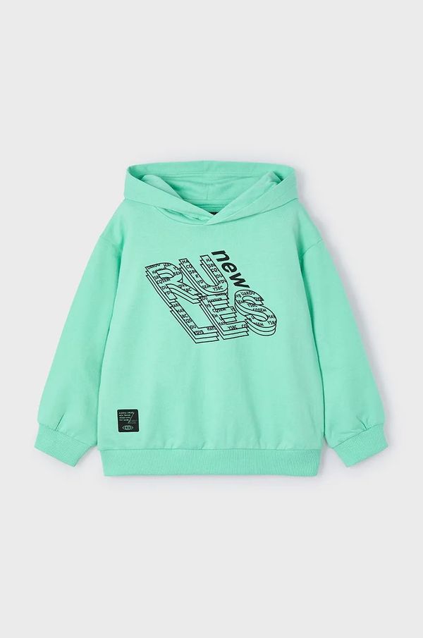 Mayoral Otroški pulover Mayoral zelena barva, s kapuco, 3416