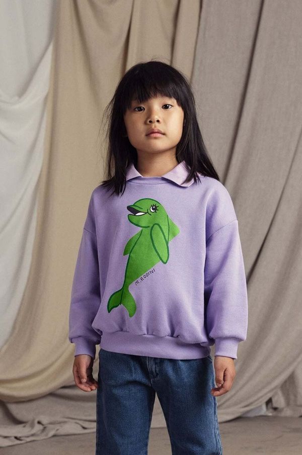 Mini Rodini Otroški pulover Mini Rodini Dolphin vijolična barva