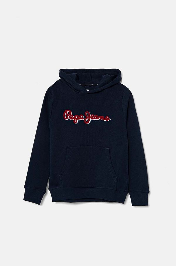 Pepe Jeans Otroški pulover Pepe Jeans NEW LAMONTY HOODIE mornarsko modra barva, s kapuco, PB581614