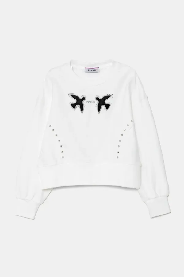 Pinko Up Otroški pulover Pinko Up bela barva, F4PIBGSW208