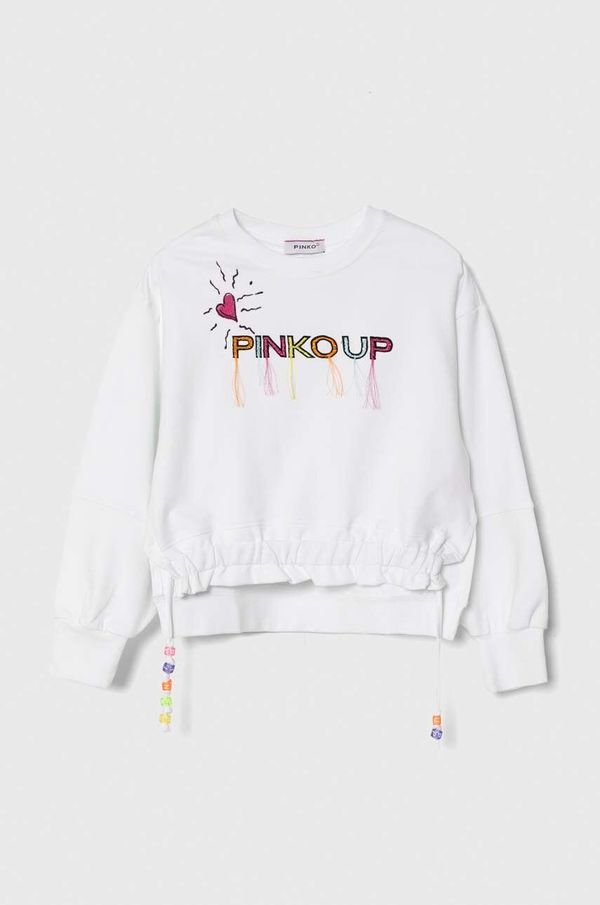 Pinko Up Otroški pulover Pinko Up bela barva