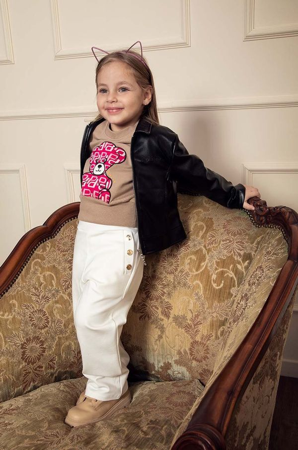 Pinko Up Otroški pulover Pinko Up bež barva