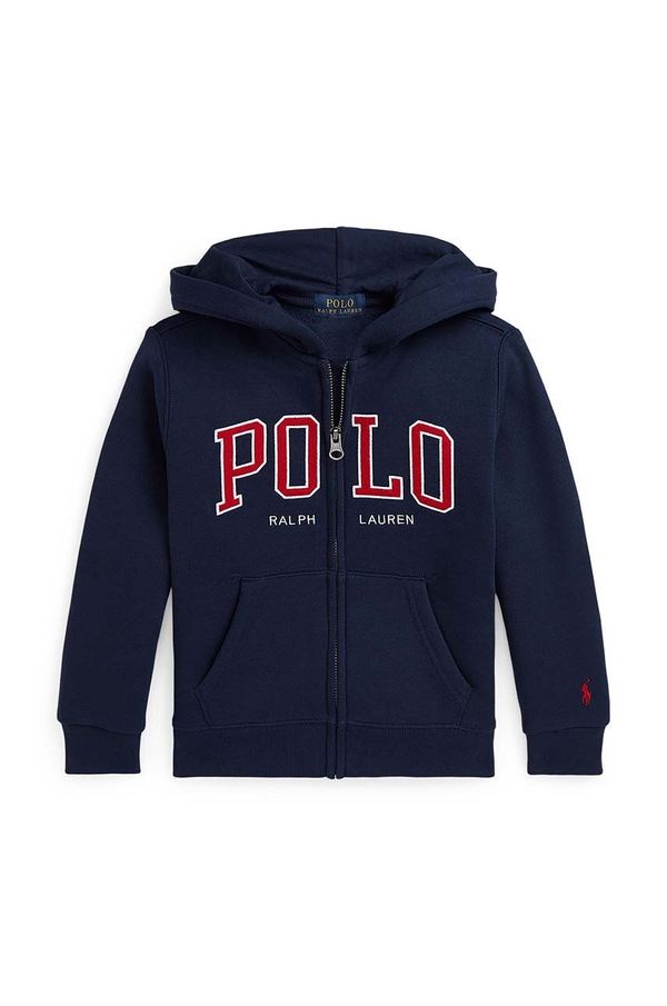 Polo Ralph Lauren Otroški pulover Polo Ralph Lauren mornarsko modra barva, s kapuco, 322950835001